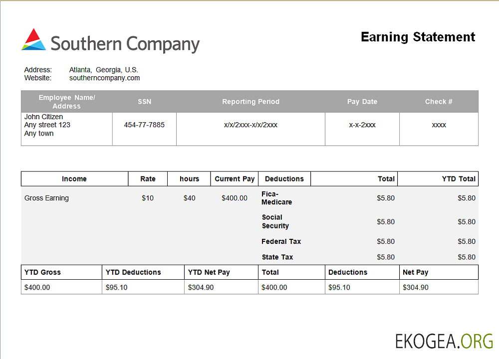 Modèle de fiche d'employé d'une entreprise d'électricité américaine